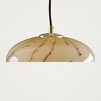 Vintage French Beige Marble Glass Ceiling Pendant (c. 1960)