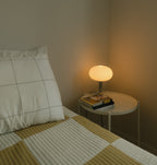 The Lira - Lucy’s Lamps is a modern table lamp with minimalist design and soft glow, perfect for living room table lamps or bedroom table lamps. Works as a side table lamp, bedside lamp, small desk lamp, or light therapy lamp with aesthetic retro lamp style and mid century appeal.